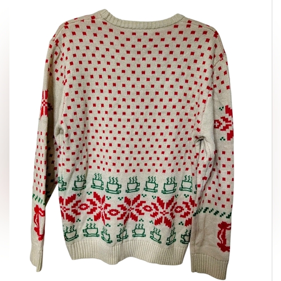 FRIENDS TV Show Beige and Green Patterned Christmas Holiday Ugly Sweater Unisex - Picture 2 of 7